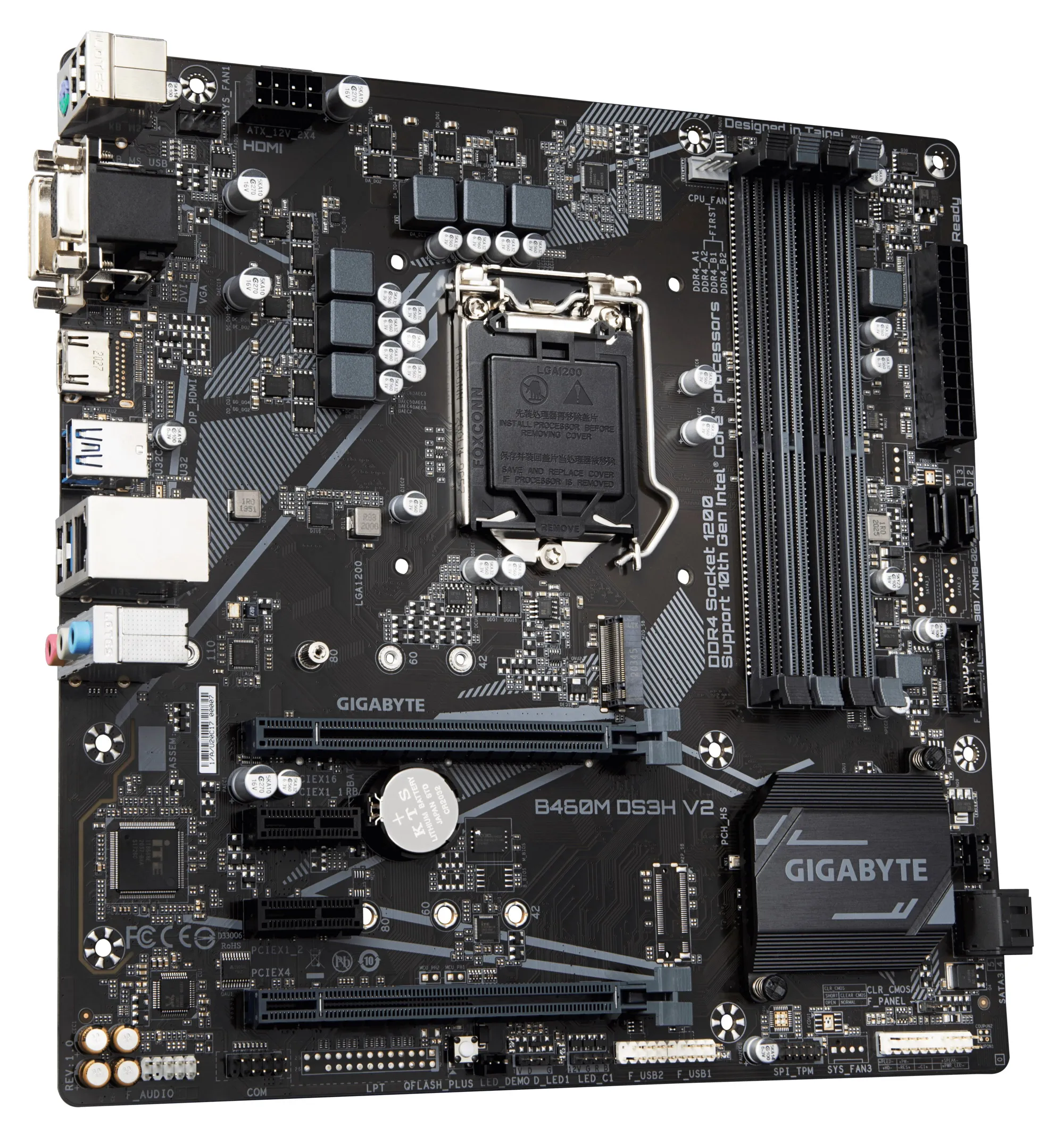 Placa base GIGABYTE B460M DS3H V2 LGA 1200 Intel H470 Micro-ATX con M.2, SATA 6 Gb/s, USB 3,2 Gen 1, ventilador inteligente 5