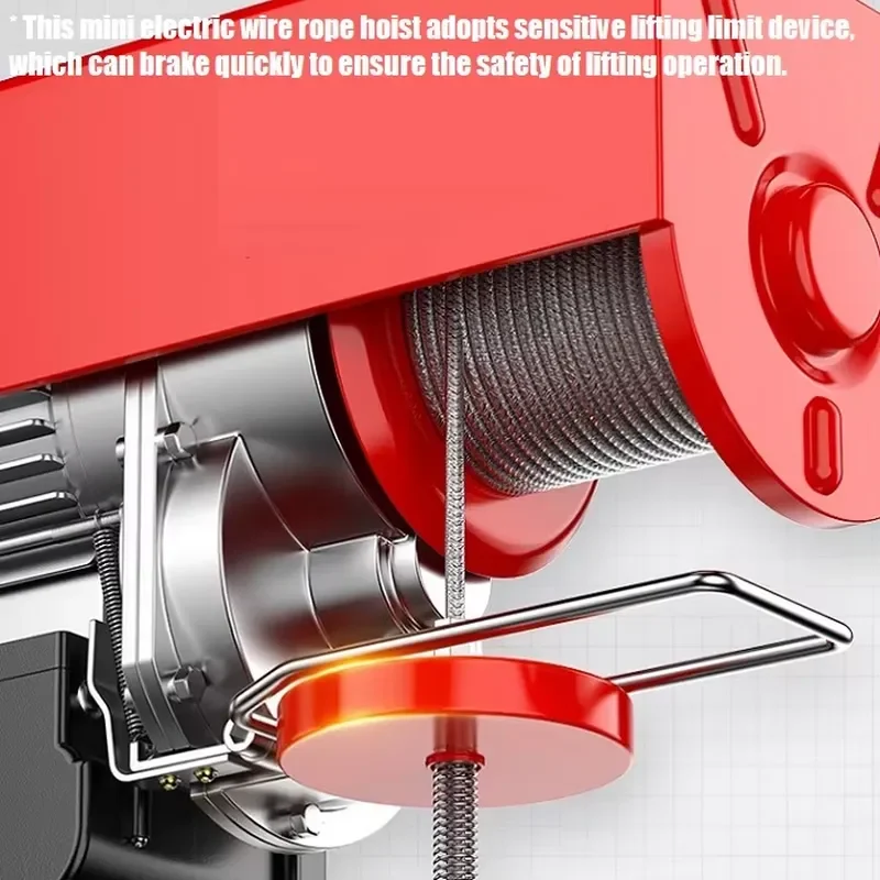 Factory Custom 1000kg Portable Wire Rope Hoist Pure Copper Motor 600kg 800kg Mini Electric Hoist