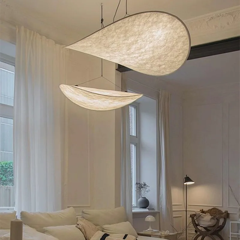 

Simple bedroom lamp, designer B&B, restaurant chandelier, Nordic art, silk cloth, tea room lamp