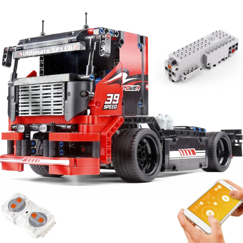 Toys 570 Pcs RC APP Racing Truck Engineering Vehicle Building Blocks Technical remote control Car Bricks Kids Boys Gifts 570 PCS