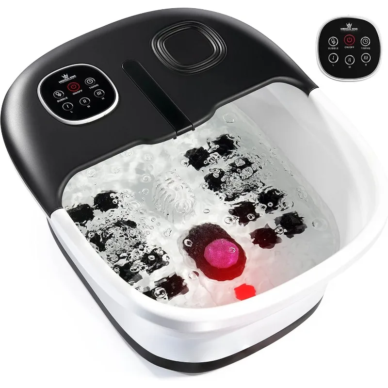 Foot Spa with Heat and Massage and Jets Includes A Remote Control A Pumice Stone Collapsible Massager with Bubbles and Vibration