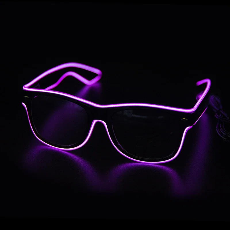 Occhiali a LED Neon Party Occhiali lampeggianti EL Wire Glowing Gafas Luminoso Bril Novità Regalo Glow Occhiali da sole Forniture di luce intensa