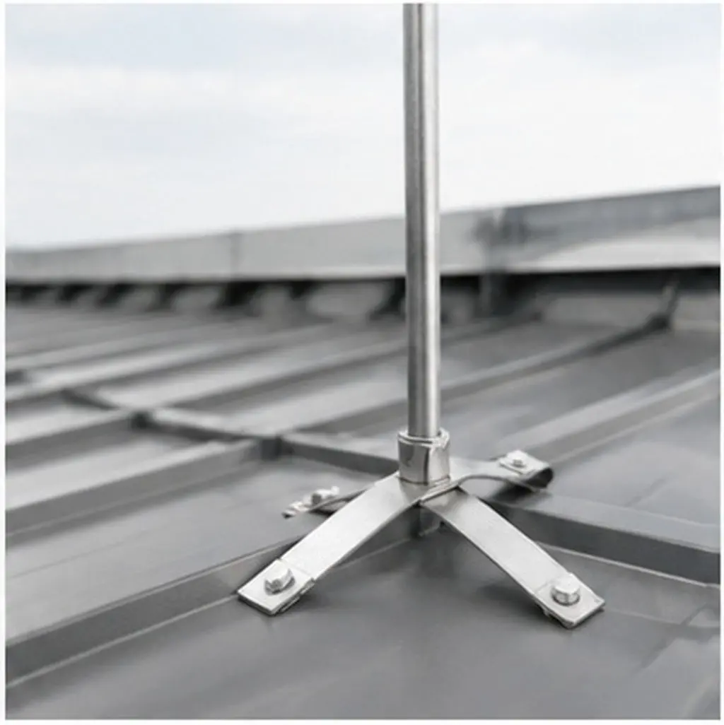 2pcs Thunder Rod Roof Support Bracket with Grounding Clamp – Easy Installation for Residential & Industrial Use