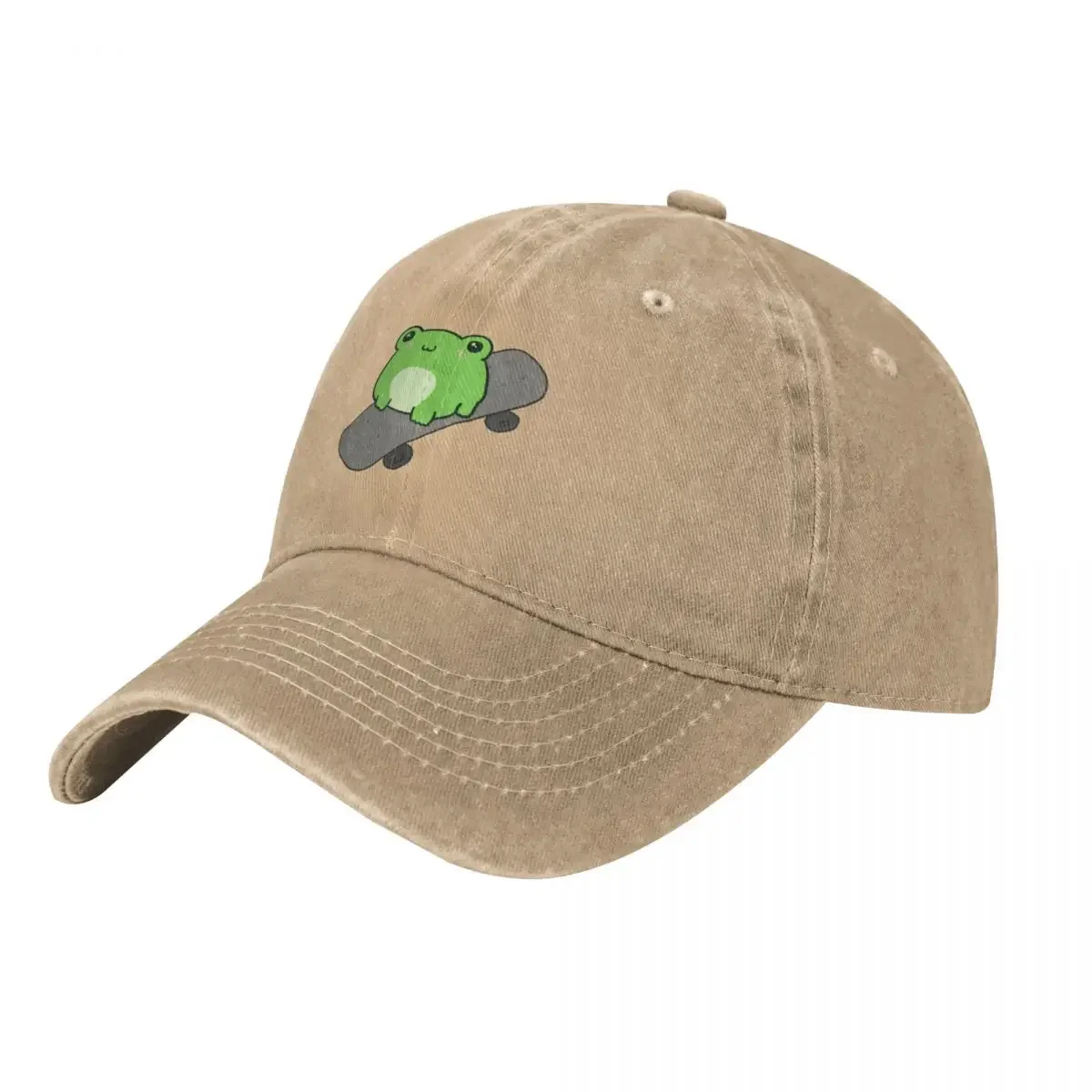 

Cute Fat Frog on Skateboard, Kawaii Cottagecore Aesthetic, Happy Skateboarding Froggy, Sweet Skater Frogge, Sports Baseball Cap