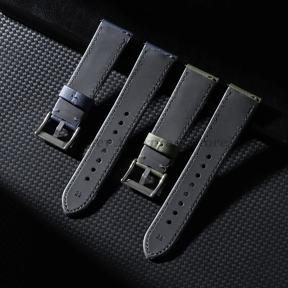 Correa de reloj de tela de vela de 18mm, 20mm y 22mm para Blancpain para Seiko Divers, correas de reloj impermeables de tela de liberación rápida de nailon para hombres y mujeres