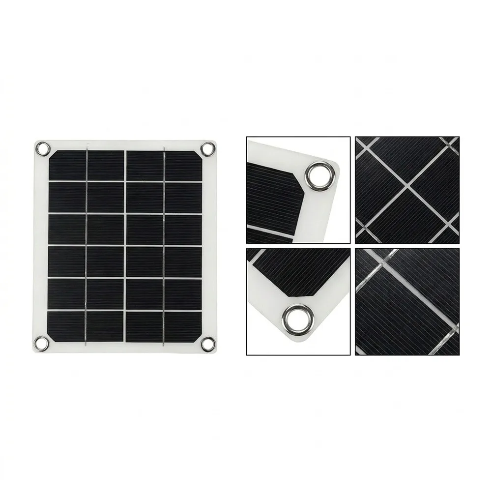 6W Monocrystalline Silicon Flexible Solar Panel 5V 3A For Mobile Phone Charging RV Boat Golf Cart For Outdoor Power Generation