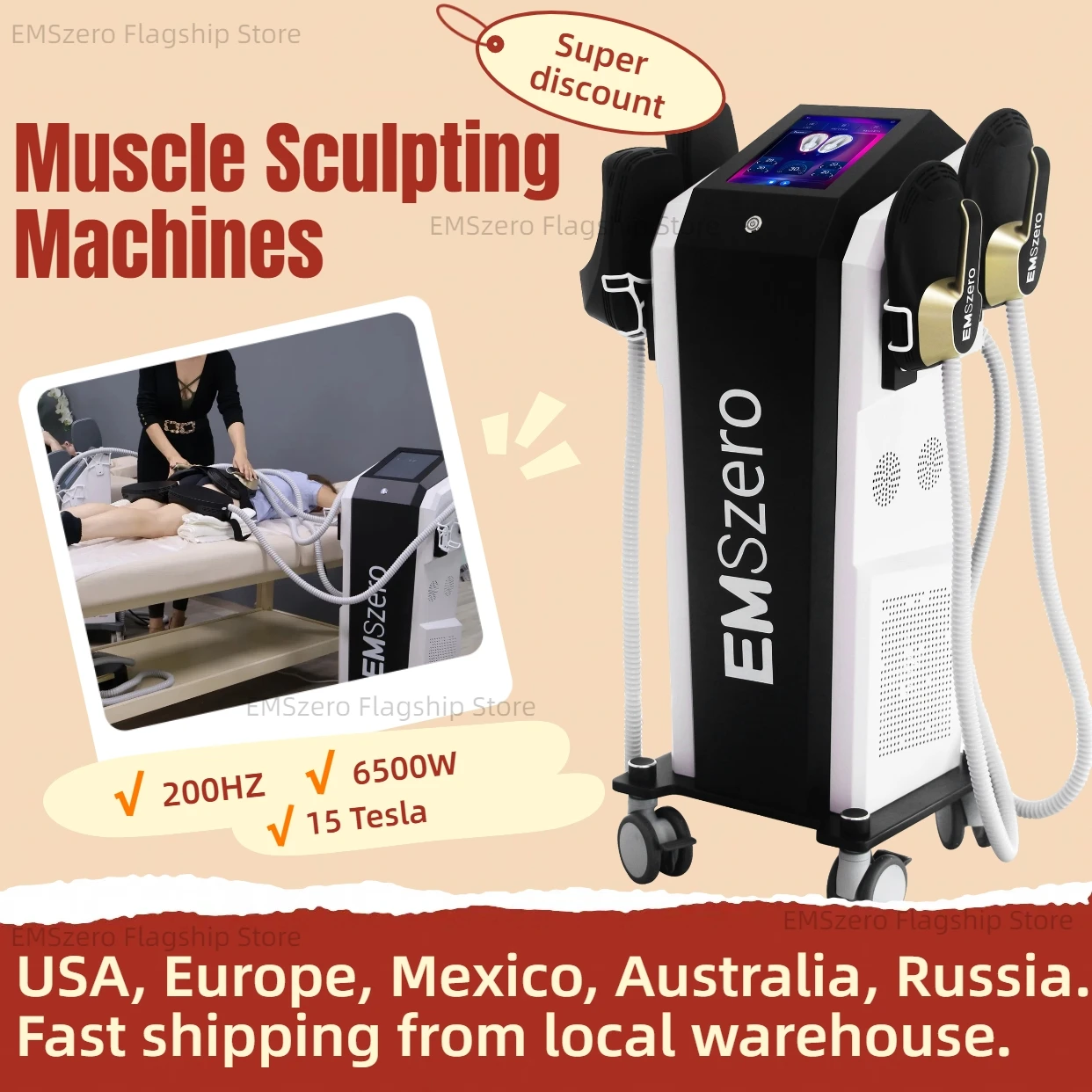 EMSzero Body Contouring Machine Professional RF EMS Body Sculpt Fat Removal HIEMT Slimming Shaping Muscle Stimulator