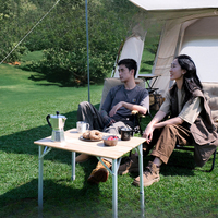 Outdoor folding table, bamboo camping table, picnic, portable, outdoor bamboo , height adjustable and lightweight