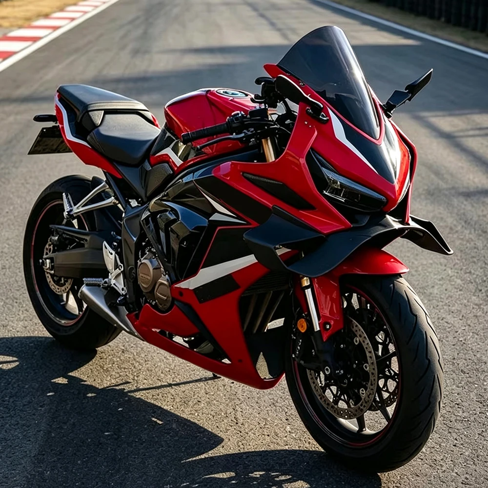 Motorcycle Accessories Front Side Spoiler Winglet Aerodynamic Wing ABS Black Spoilers Kit Fairing For CBR650R CBR 650R 2019-2023
