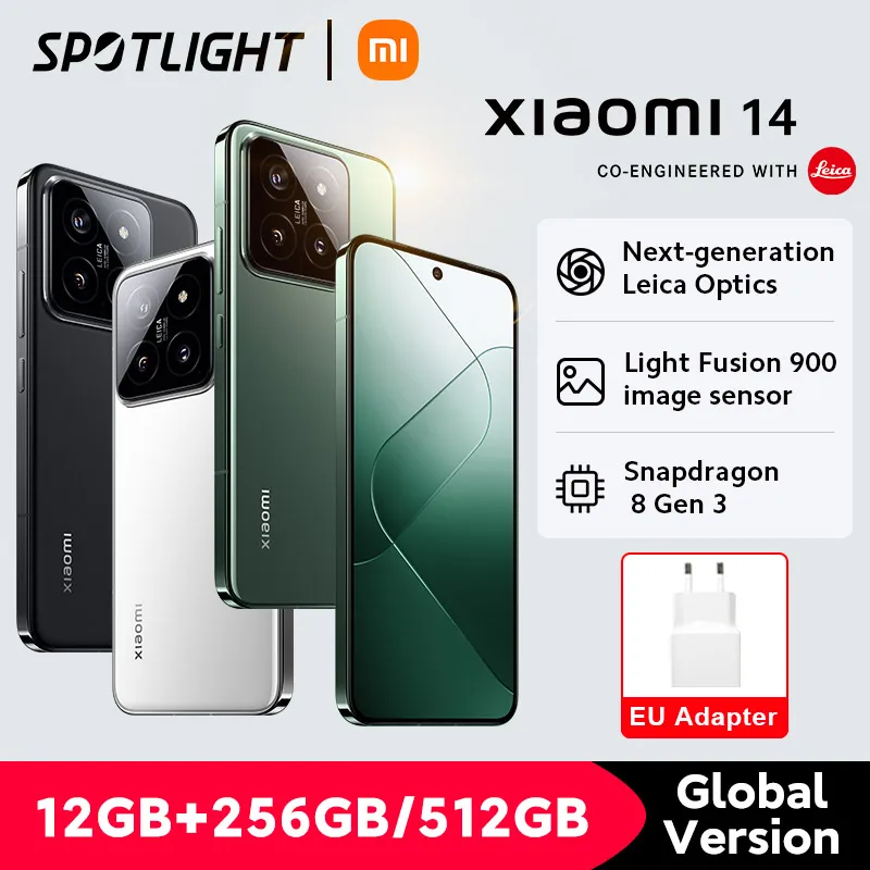 World Premiere Xiaomi 14 Smartphone Global Version RAM 12GB ROM 256GB 512GB Snapdragon 8 Gen 3 Leica Camera 50MP 6.36'' AMOLED