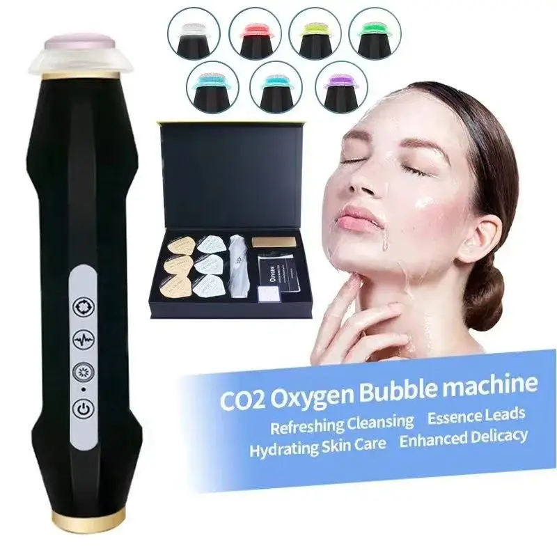 Portable CO2 Oxygen Bubble Pen Exfoliate Balance Serum Facial Massager High-frequency Vibration Skin Care Beauty Machine