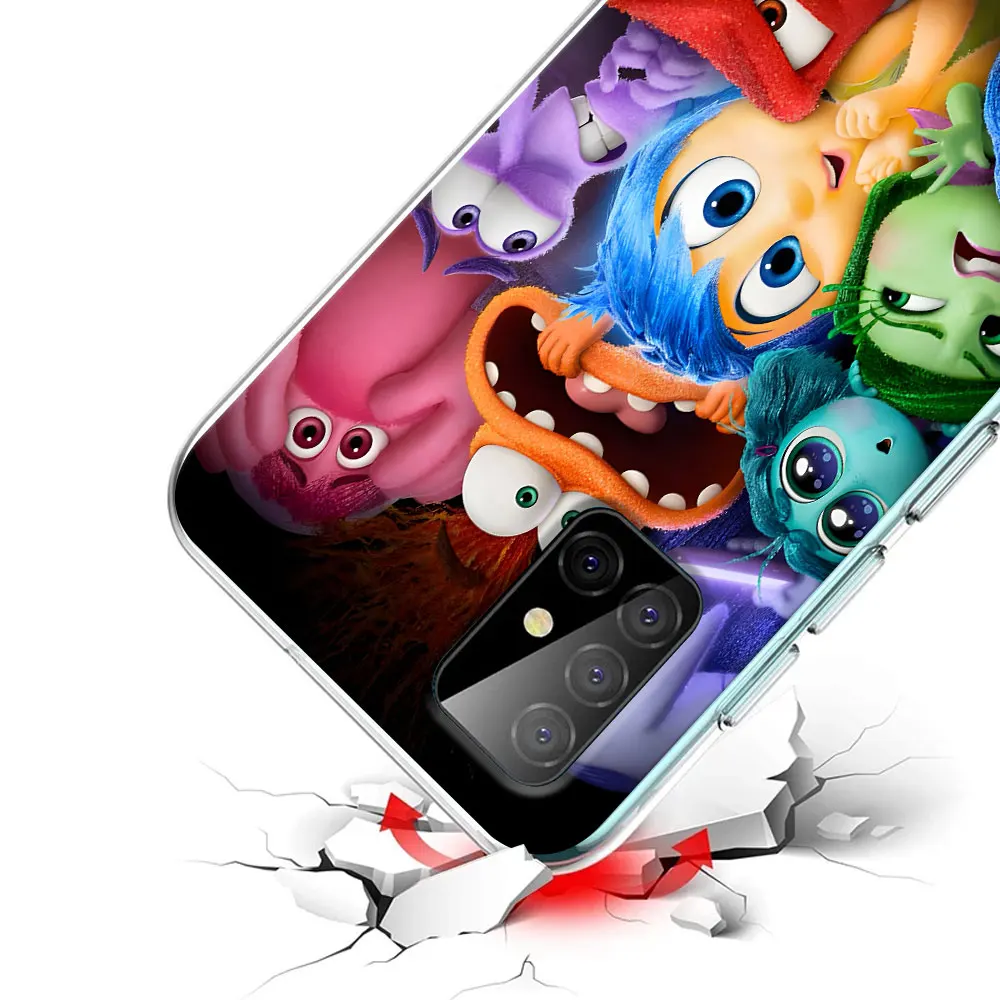 Inside Out 2 custodia per telefono Anime per Samsung Galaxy A71 A15 A24 A54 A55 A33 A35 A12 A13 A14 A22 A25 A31 A52 Cover in TPU trasparente