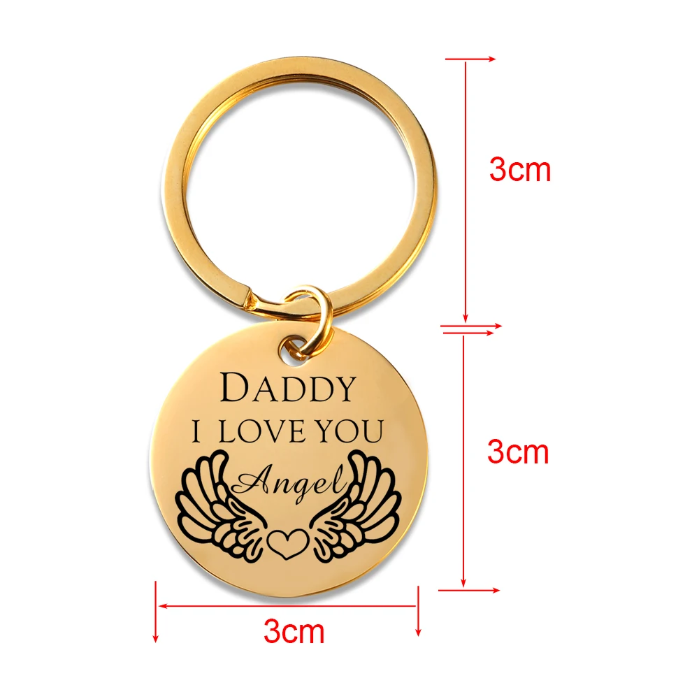 Personalized Daddy And Mommy Keychain Fashion Stainless Father's-Mother's Gift Backpack Tag Custom Engrave Name