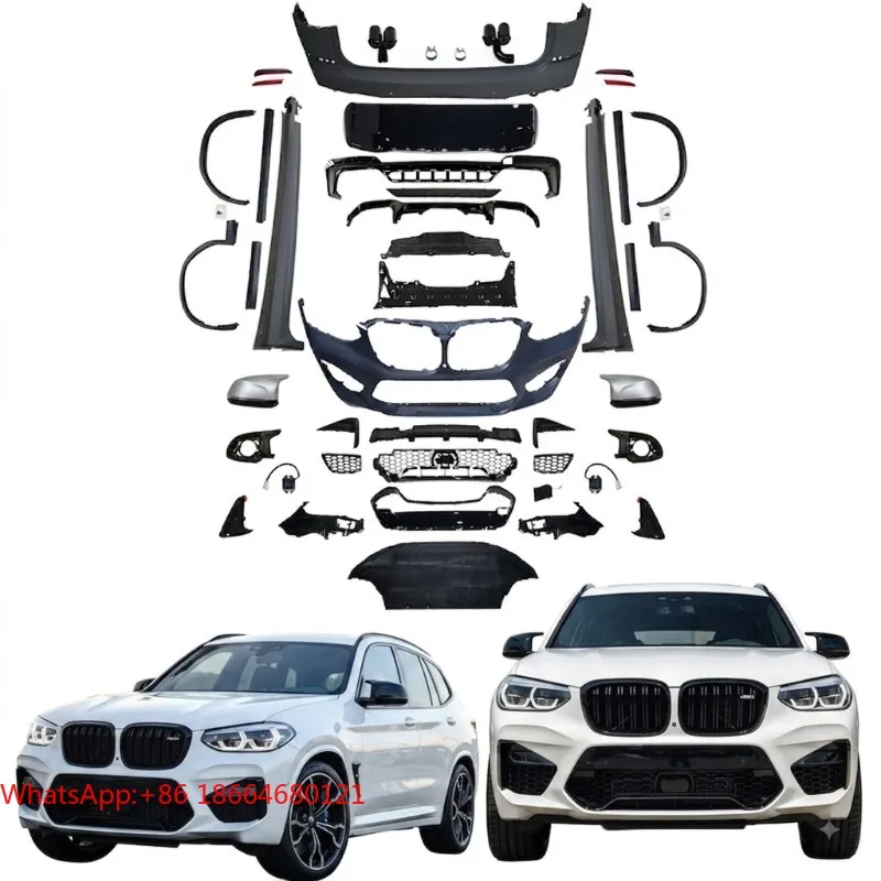 X3M Style Conversion Body Kit for  X3 G01 G08 X4 G02 2017-2024 with Direct Fit Front Rear Bumper Side Skirts