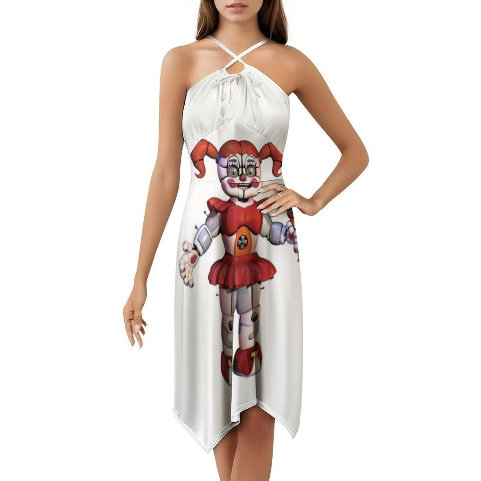 فستان حفلات أنيق للسيدات من Circus Baby Fnaf على شكل حرف A مع خيارات قصيرة/طويلة/بدون أكمام Fnaf Michael Afton Five Nights At