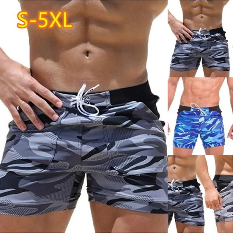 Taddlee Brand Sexy Men's Swimwear Swimsuits Boxer Briefs Trunks Board Shorts Camo Beach Boxer Basic Long Bathing Suits