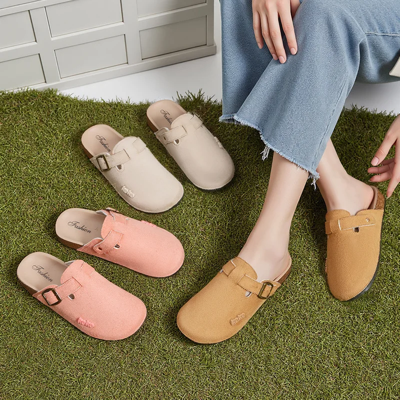 

Women's bag head slippers 2025 new style Baotou Boken shoes thick sole half drag retro women's shoes