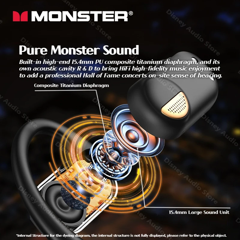 Monster Clarify Pro Air OWS Headphones apt-X Adaptive Wireless Bluetooth Earphones ENC CVC8.0 Noise Cancelling Ear Hook with Mic