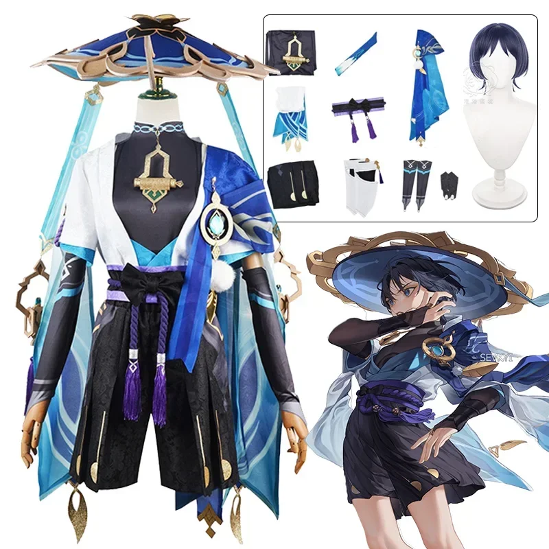 Wanderer Scaramouche Cosplay Genshin Impact Scaramouche Cosplay Costume Uniform Clothes Wig Full Suit Game Scaramouche Costume}