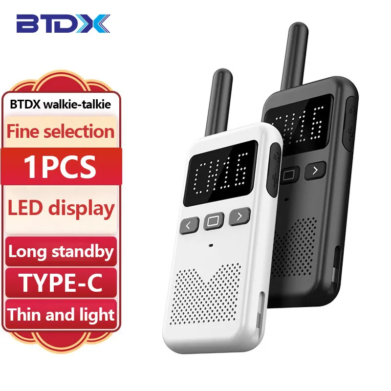 Portátil Mini Walkie Talkie, BTDX, USB, telefone tipo C, rádio em dois sentidos, PTT Hotel, TD188, PMR 446, 1 Pc