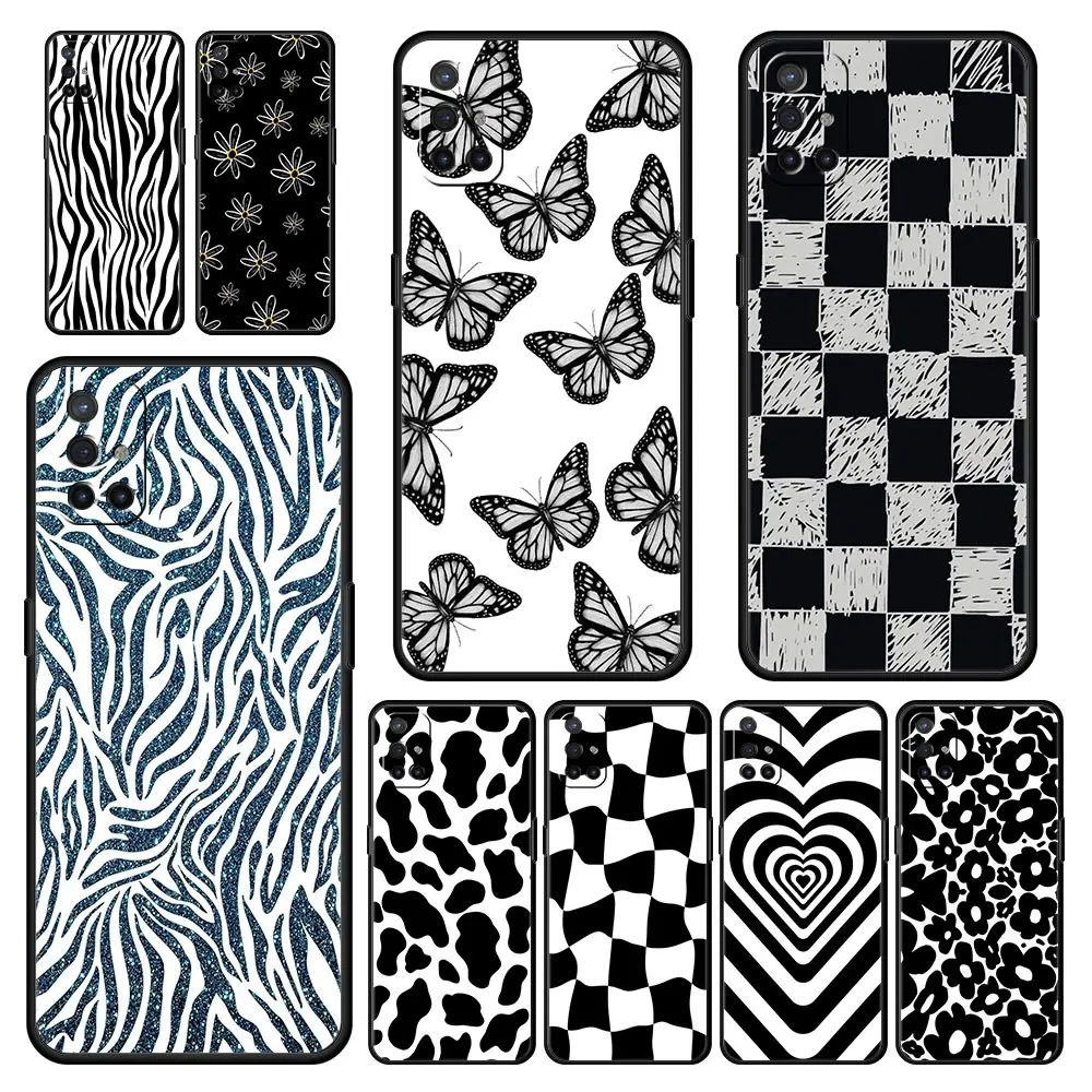 Cow Zebra Pattern Phone Case For OnePlus 10 9 Pro 9T 10R 9R 9RT 8T 8 7 6T 7T Nord 2T CE 2 5G N200 N10 N100 Silicone Black Cover