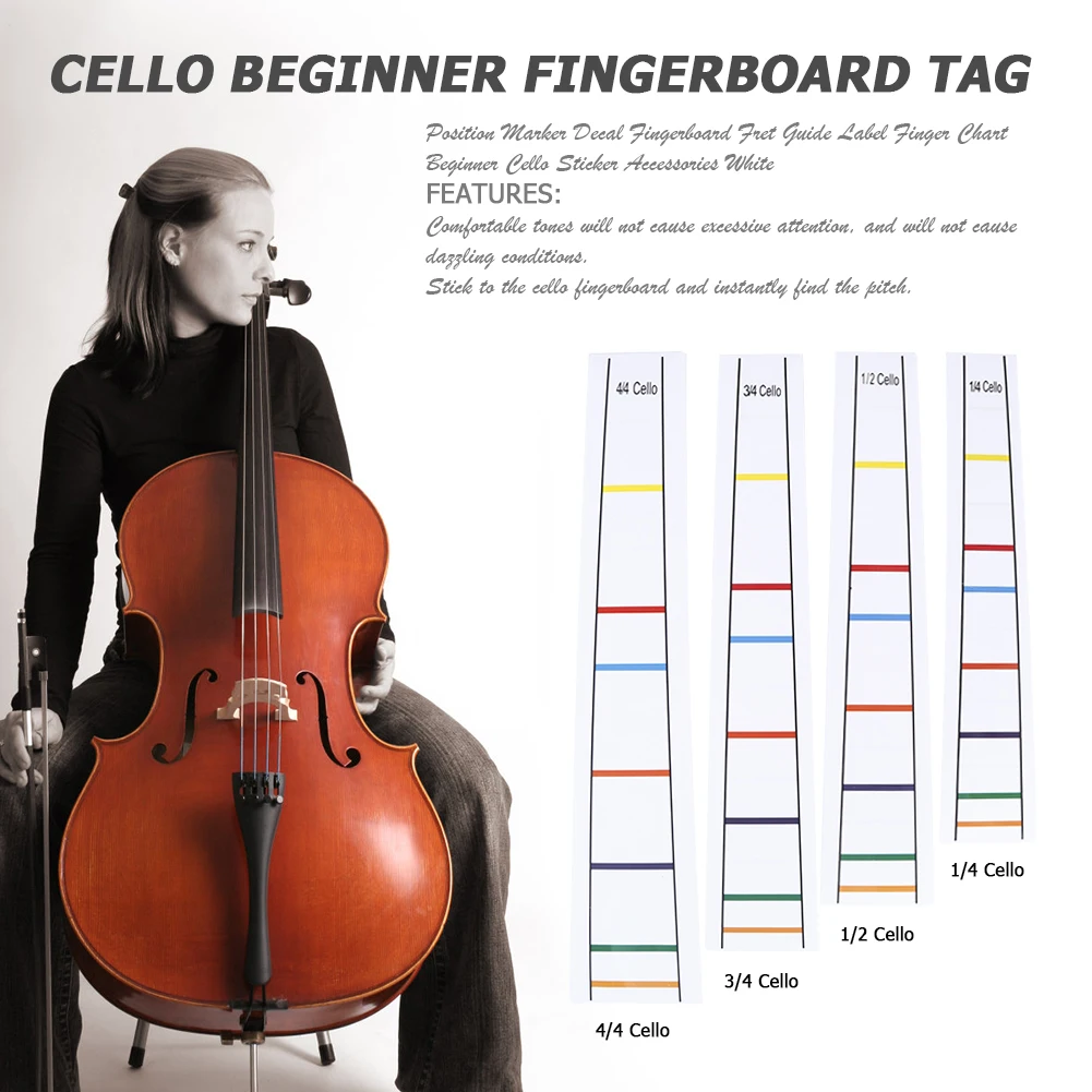 Position Marker Decal Beginner Practice Guide Label Sticker Fingerboard Help Familiar with Cello Board Cello Accessories