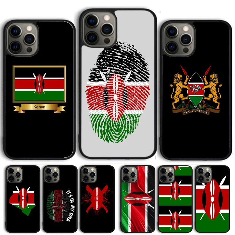 Kenya Flag Phone Case Cover For iPhone 12 mini Plus X XS Max XR for iPhone 15 16 11 13 14 Pro Max Fundas