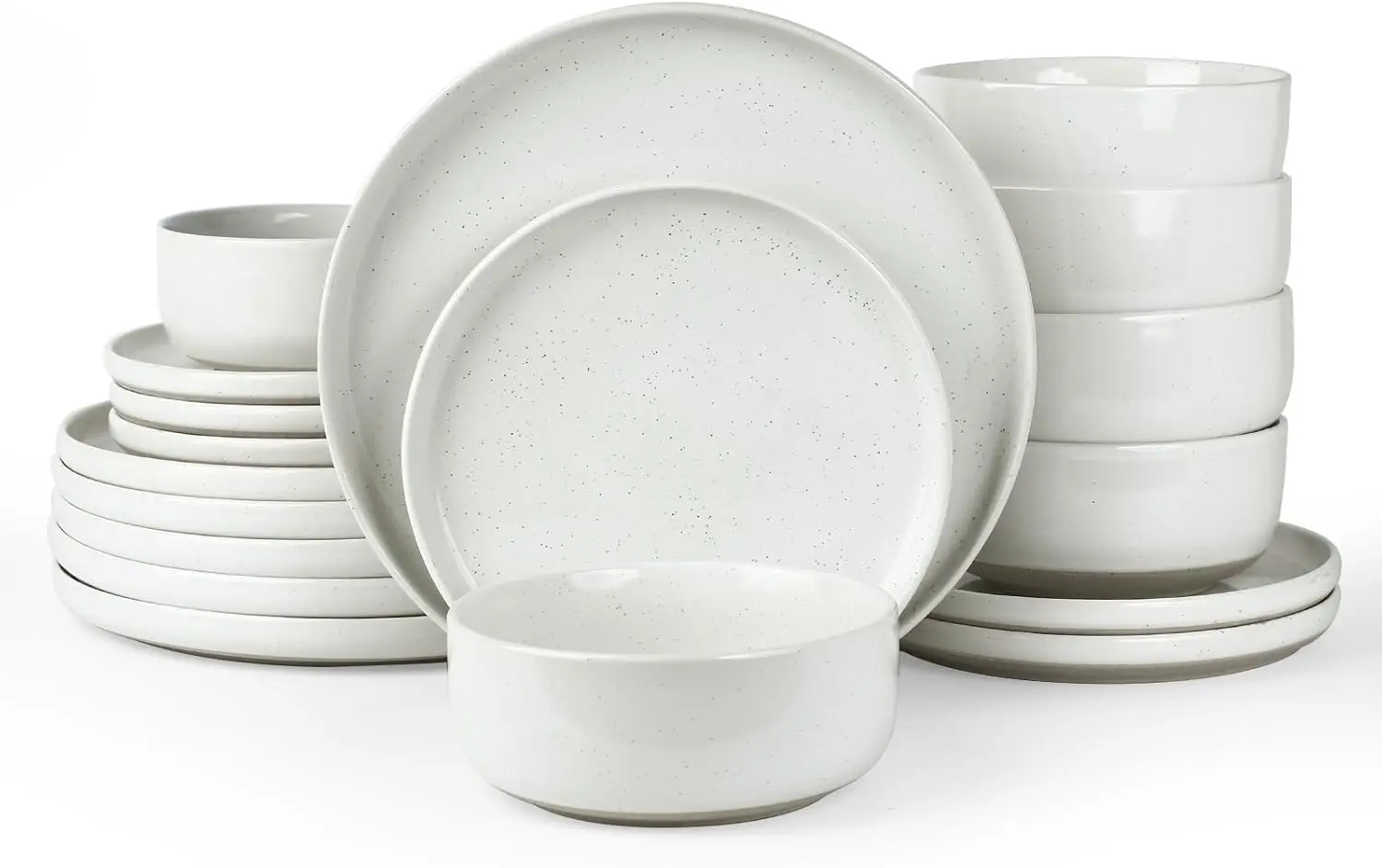 

Plates and Bowls Set, 18 Pieces Dinnerware Sets, Dishes Set for 6, White