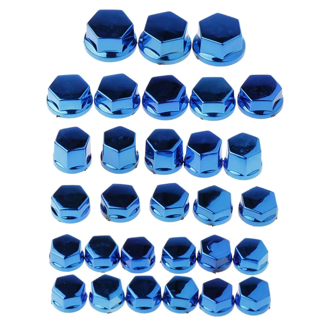 3-4pack 30 Pieces Motorcycle Screw Nut Bolt Cap Cover Decoration for Yamaha