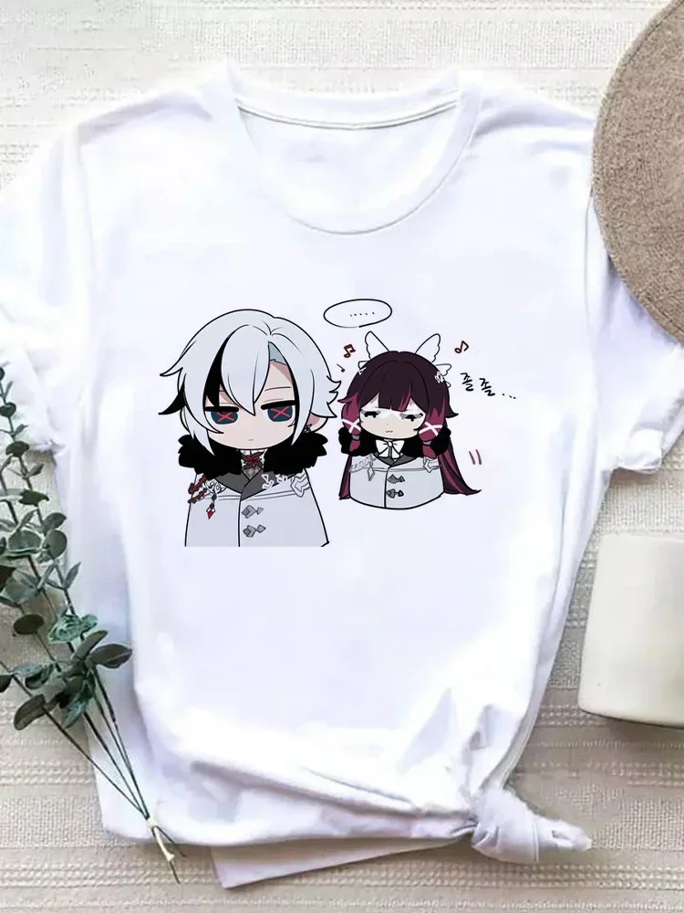 

Arlecchino Genshin Impact T-shirt Harajuku Short Sleeved T Shirts Women Fashion Anime Clothing Casual Streetwear Y2k Clothes Top