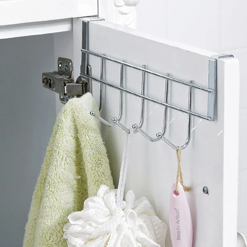 5 Haken Deur Achterhaken Rvs Hanger Kleding Handdoek Opberghouder Badkamer Sleutels Tassen Rek Kleding Jas Hoed Hangers