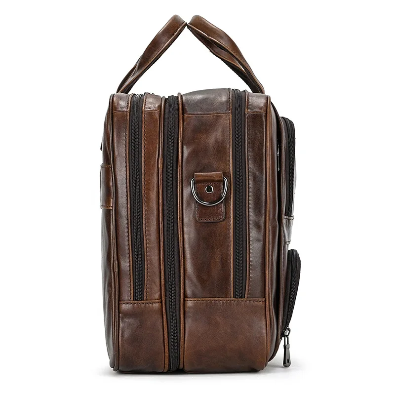 Tas Kantor Laptop 17.3 Inci Tas Laptop Kulit Tas Tote Travel Bisnis Tas Tangan untuk Pria Tas Casing Ringkas Besar Pria Retro