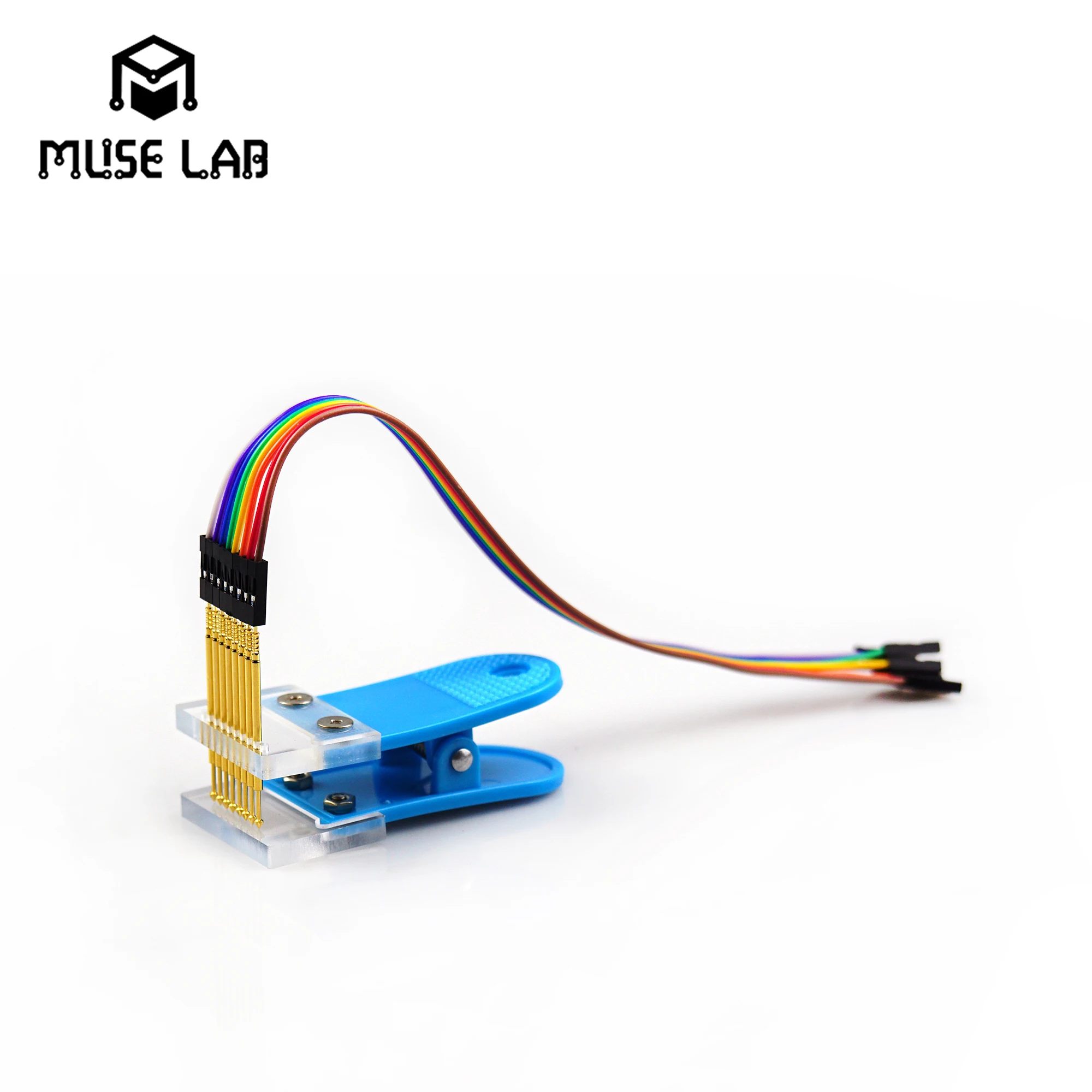 Mus Lab 2.54mm Pin Pitch Burn Probe Clip PCB Clamp Tool Fixture Gold-plated Pogo Pins 3P 4P 5P 6P 7P 8P 9P 10P Program Download