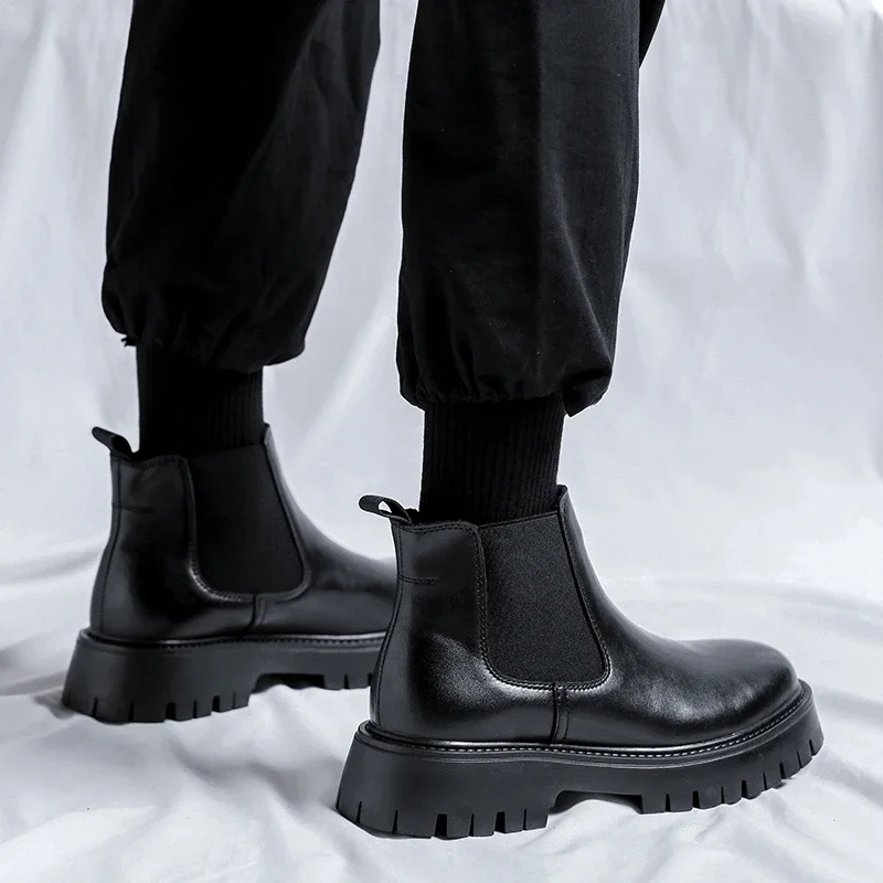 تشيلسي أحذية أزياء جلدية شهم أحذية رجال الأعمال أحذية قيادة اليدوية الأسود حزب الشقق اللباس الأحذية #1