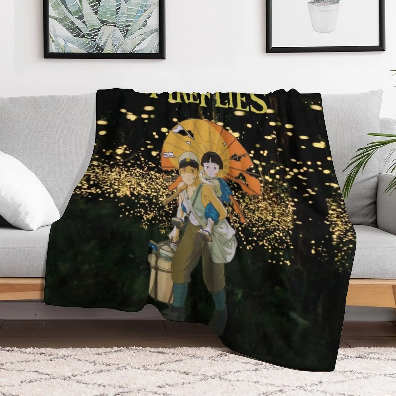 

Grave of the Firefliies with Umbrella ORIGINAL BY SillyFun.redbubble.com Throw Blanket funny gift Hairy blankets ands Blankets