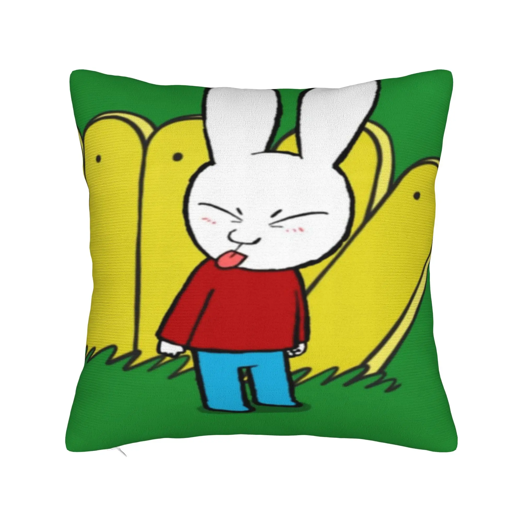 Pillow Cover S-Simon Super Rabbit  Retro Trendy Pillow Case For Living Room Bed Chair Pillowcases