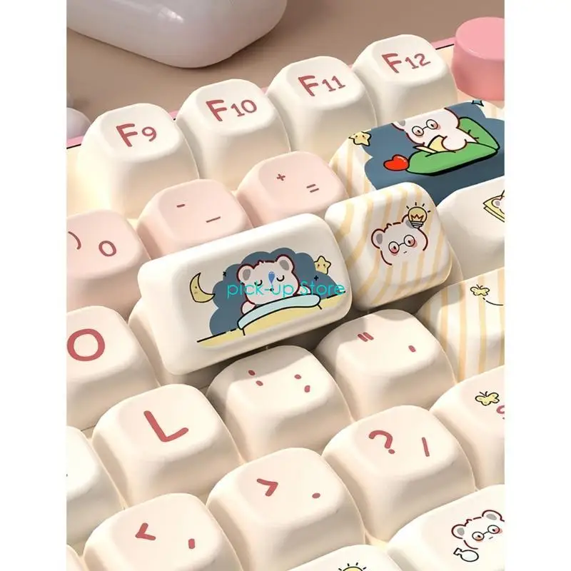 Q5WA 137Keys Motprofile Glasses Panda PBT Dye Subbecap для механических клавиатур