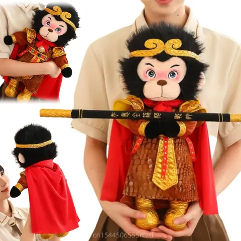 35/45cm New Cartoon Anime TV Game Chinese Black Monkey King Plush Doll Hot Sell Game Character Monkey Plush Toy Gift For Boys