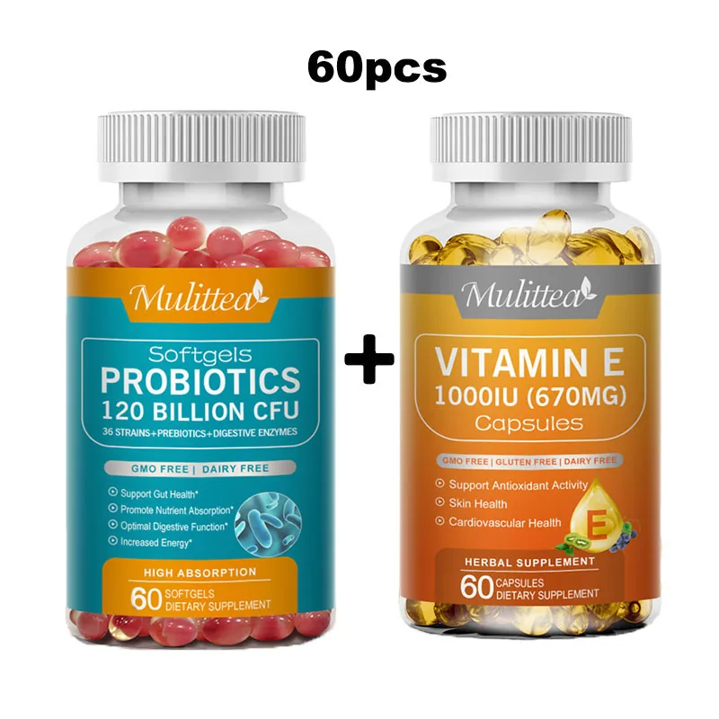 Mulittea Hot sale Probiotics and Vitamin E Capsules Helps Promote Intestinal Flora Digestion and Skin Beauty Health