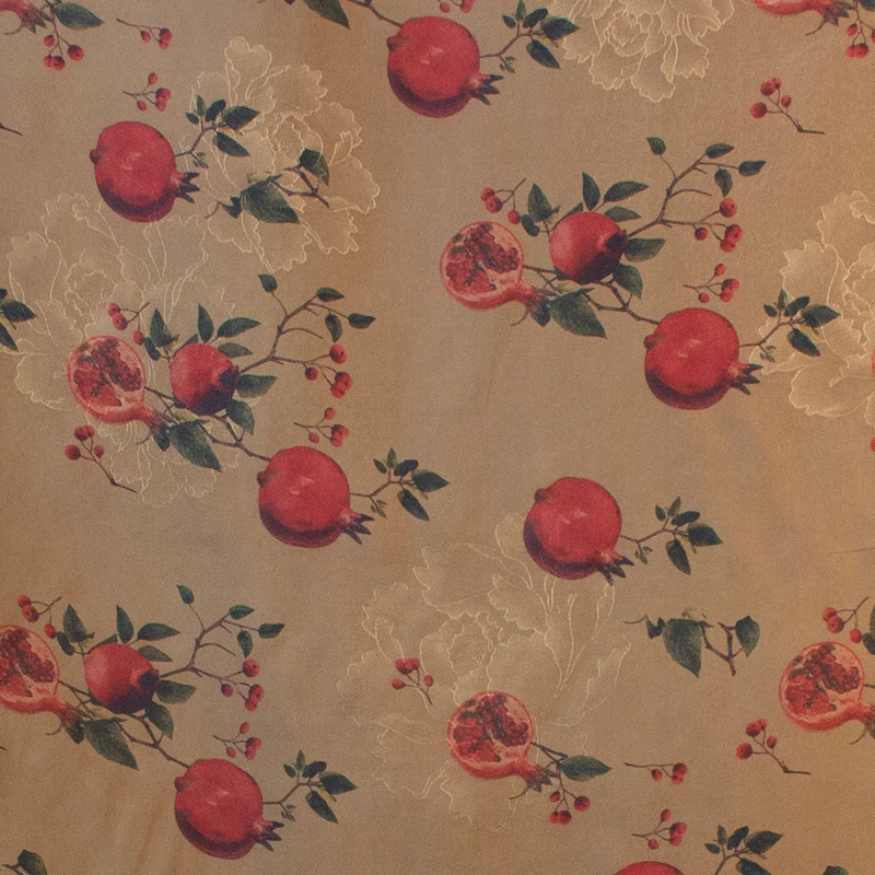 Luxury Xiangyunsha Pure Mulberry Silk Textured Fabric Antique Floral Pattern DIY Clothing Scarf Shirt Home Sewing Supply