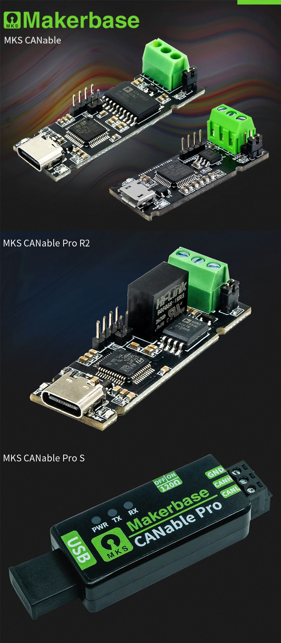 Makerbase CANable USB zu CAN Canbus Debugger Analysator Adapter Isoliert VESC XDRIVE Klipper – Detail 1