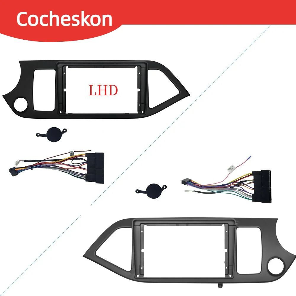 

2 Din Car Radio Installation ABS+PC Plastic Fascia Panel Frame for Kia Picanto Morning 2011-2017 Rudder Dash Mount Kit