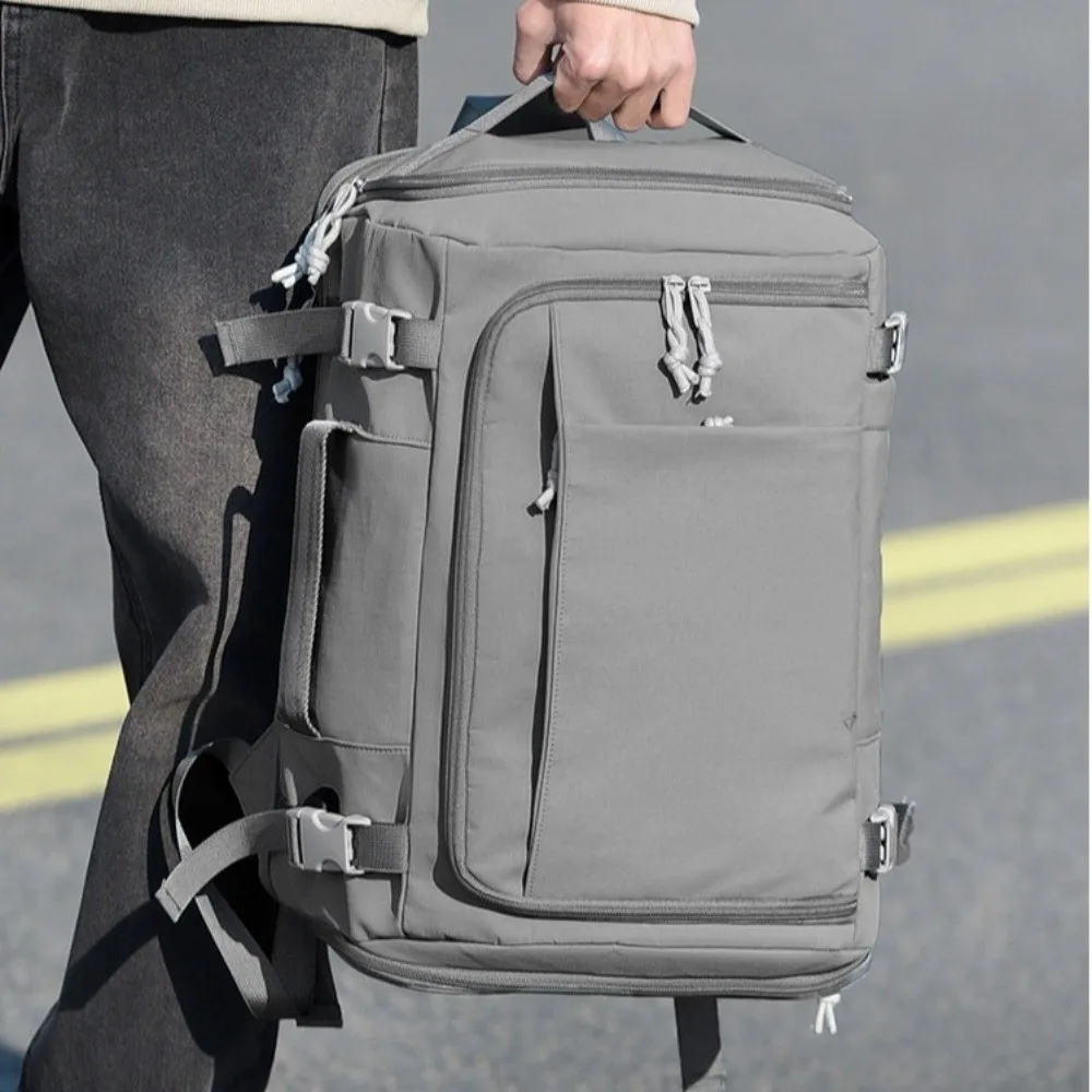 Lightweight Box Style Luggage Backpack Large Capacity Unisex Travel Backpack Anti-Scratch Scalable Cabin Daypack for Women Man