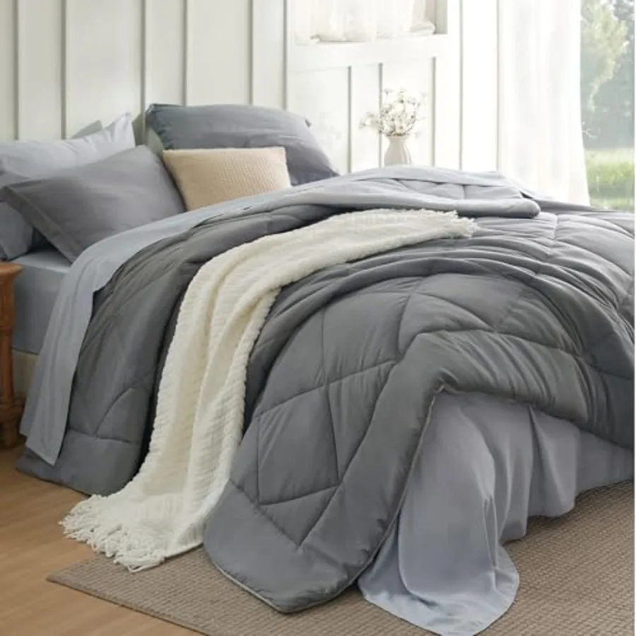 

Комплект постельного белья - 7 предметов, двусторонний, мягкий и нежный на ощупь. ™ Подарочный комплект постельного белья для семьи: одеяло Bawi W Down Alter Comforter She