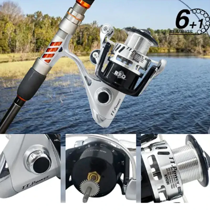 Front And Rear Drag System Gear Ratio 5.0:1 Max Drag 210g Freshwater Carp Fishing Reel Coil Spinning Fishing Reel