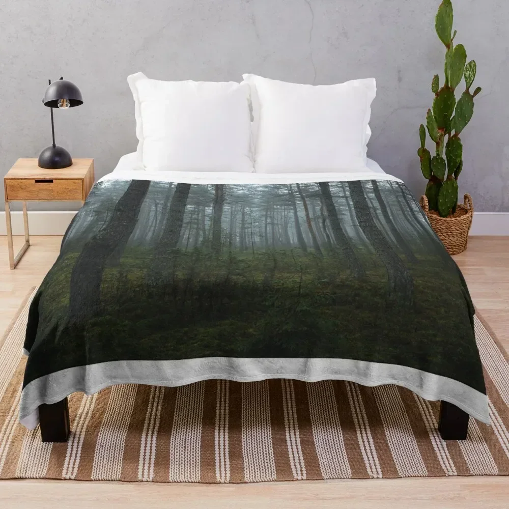 Misty forest Throw Blanket Hair Nap Blankets