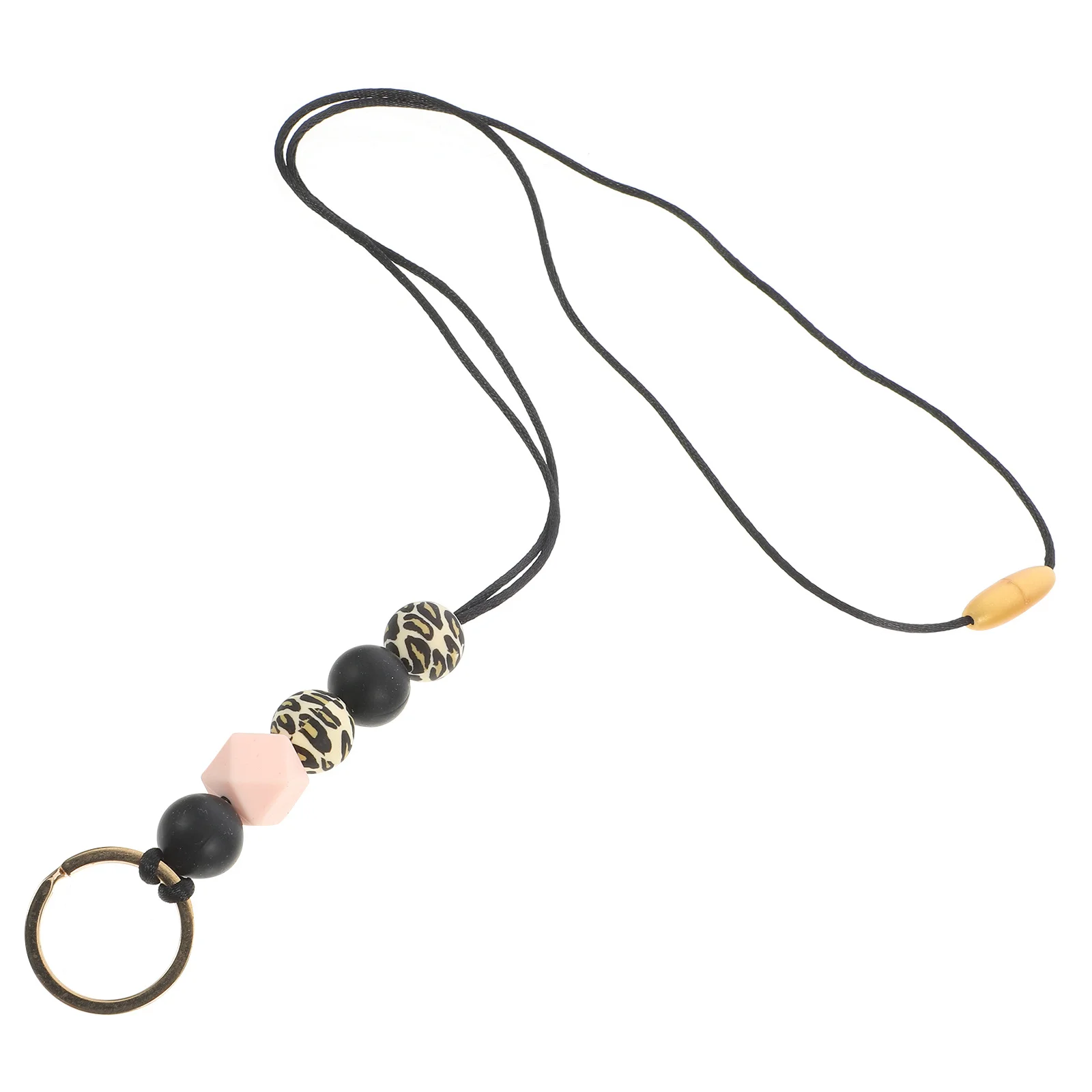 

Anti-Lost Beads Lanyard Multi-Functional Wood Card Holder Strap for Keys Id Badge Teacher Office Gifts Phone Holder