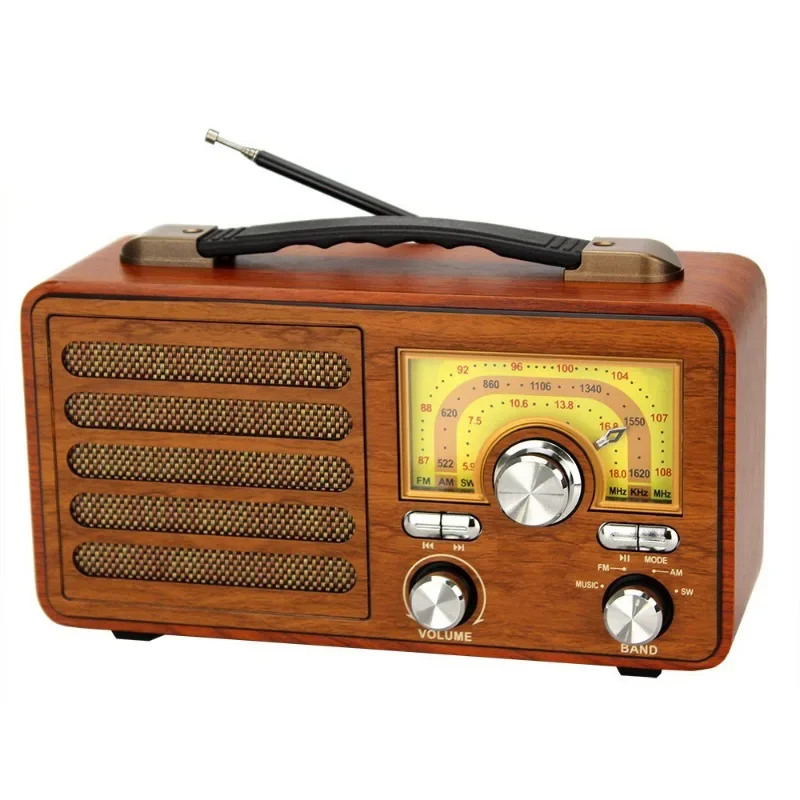 M-1912BT خمر المحمولة Am Fm Sw راديو سمّاعات بلوتوث سطح المكتب الخشبي HIFI Soundbox دعم BT محرك USB TF بطاقة التشغيل #1