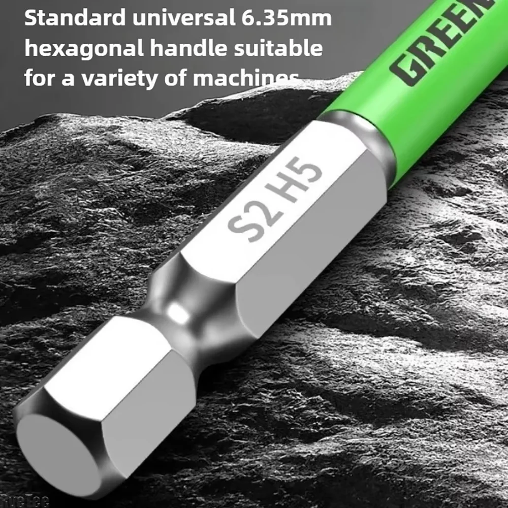 Rainbow Magnetic Hexagon Socket Bit Set Impact Drill Bits Hex Head S2 Steel Screwdriver Bits Suit 1/4 Inch Hexagonal Shank