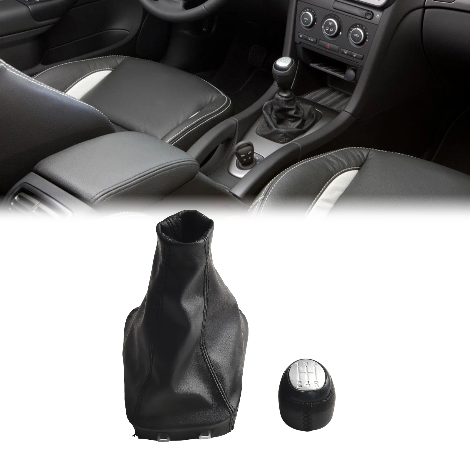 

Сменная ручка переключения передач 56 скоростей с гетрами и основанием для SAAB 9 3 2003 2012, обновление рычага переключения передач из АБС-пластика